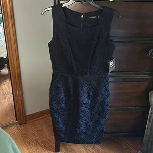NWT Size 2 Ellen Tracy Navy dress with pockets and a back zipper. Stunning